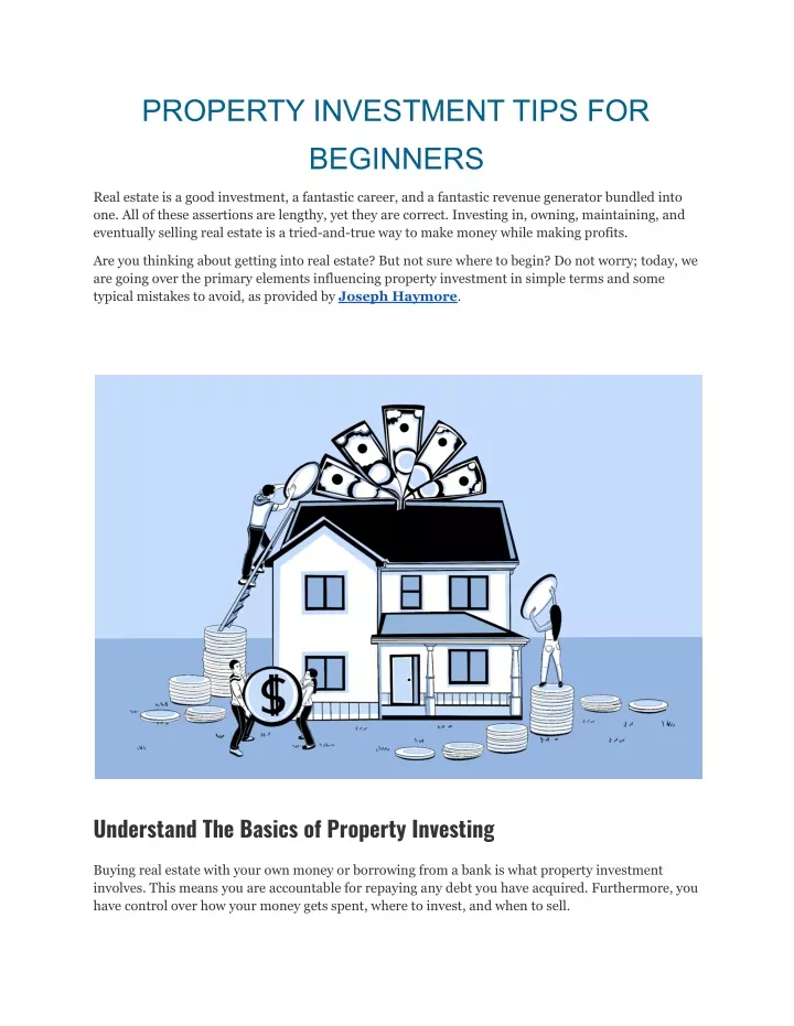 property investment tips for beginners