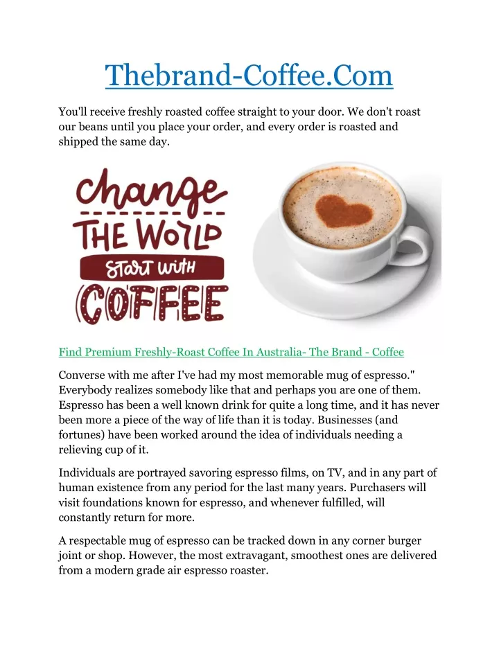 thebrand coffee com