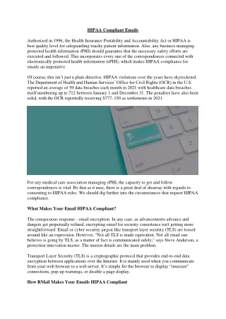 hipaa compliant emails