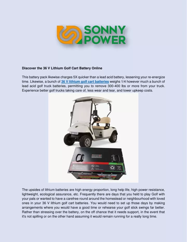 discover the 36 v lithium golf cart battery