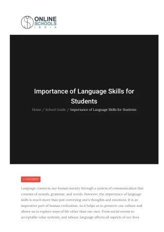 Importance of Language Skills for Students
