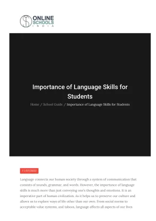 importance of language skills for students