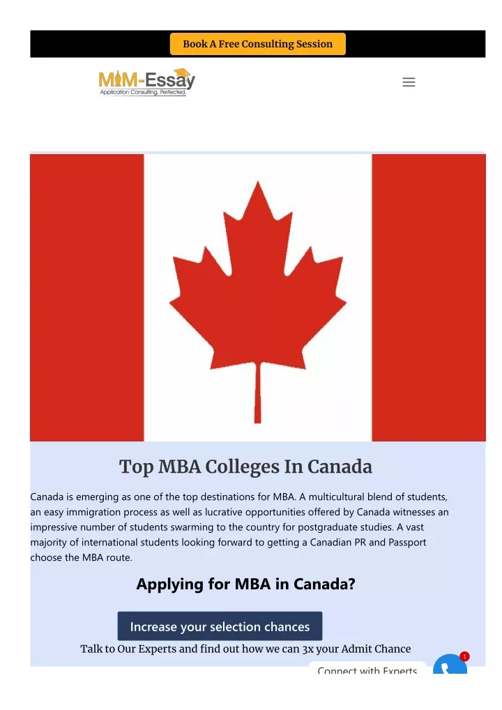 top mba colleges in canada