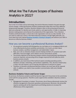 what are the future scopes of business what