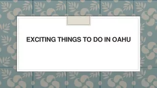 exciting things to do in oahu