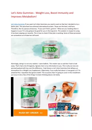 let s keto gummies weight loss boost immunity