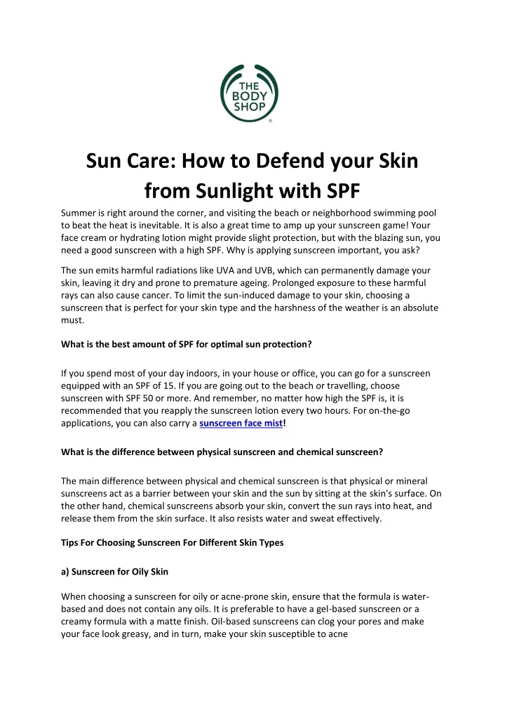 sun care how to defend your skin from sunlight