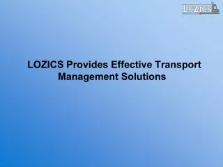 lozics provides effective transport management