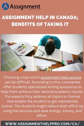 Assignment Help in Canada; Benefits of taking it.