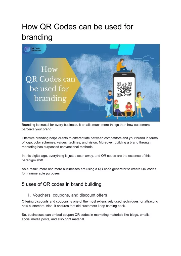 how qr codes can be used for branding