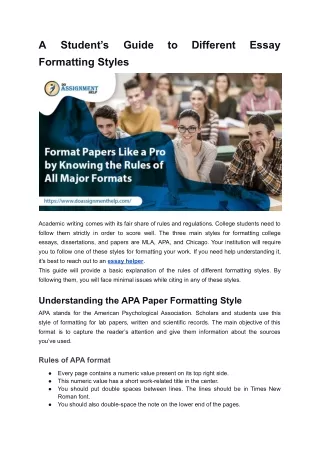 Format Papers Like a Pro by Knowing the Rules of All Major Formats