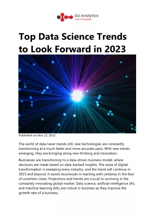 Top Data Science Trends to Look Forward in 2023