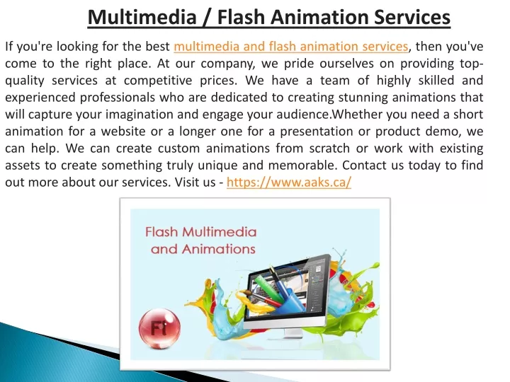 multimedia flash animation services