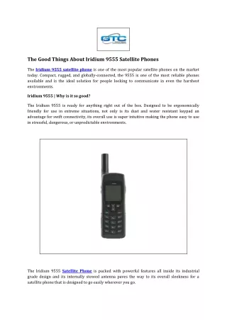 Iridium 9555 Satellite Phone