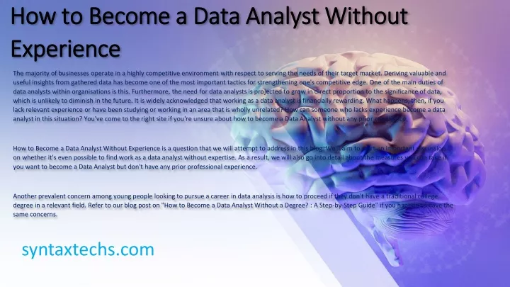 how to become a data analyst without experience