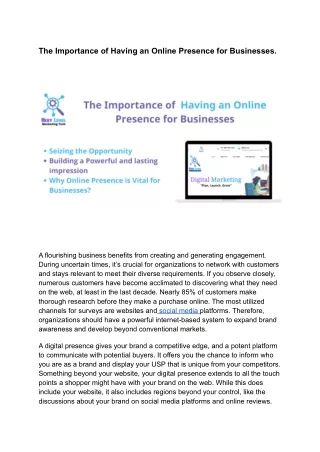 The Importance of Having an Online Presence for Businesses