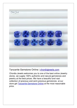 Tanzanite Gemstone Online | chordiajewels.com