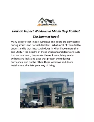 how do impact windows in miami help combat