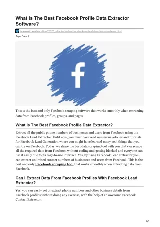 what is the best facebook profile data extractor