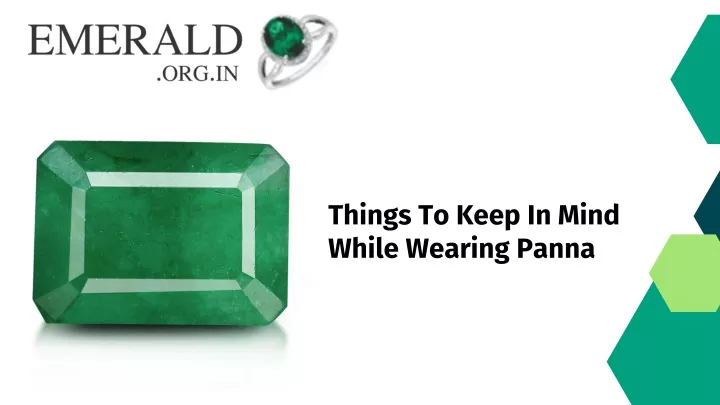 things to keep in mind while wearing panna