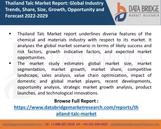 Thailand Talc Market