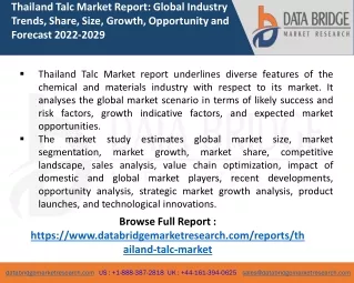 Thailand Talc Market