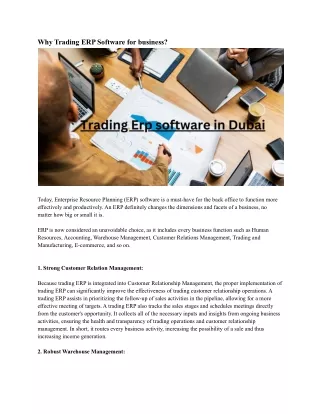 why trading erp software for business
