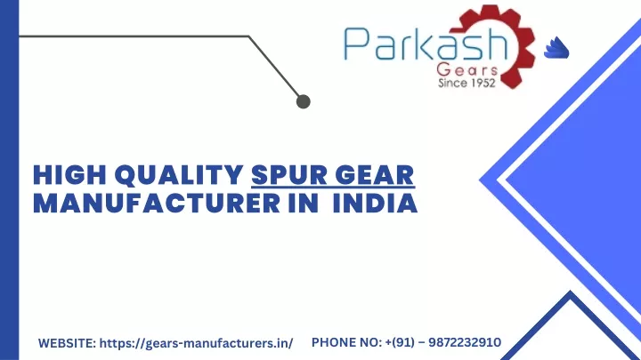 high quality spur gear manufacturer in india