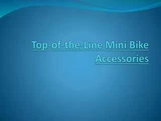 Top-of-the-Line Mini Bike Accessories