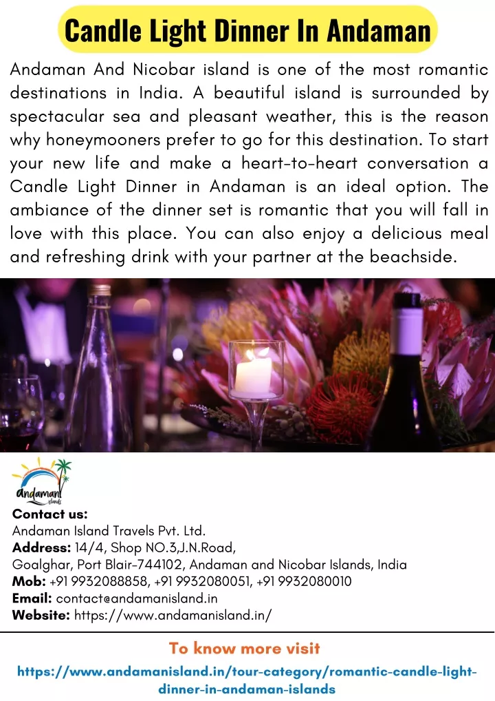 candle light dinner in andaman andaman