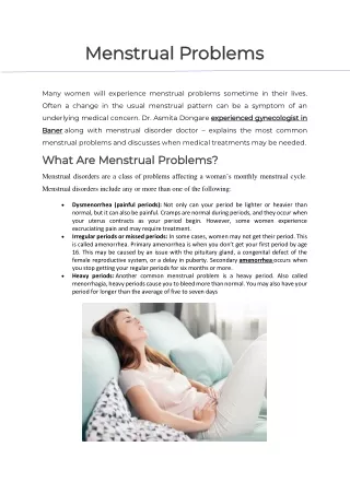 menstrual problems menstrual problems
