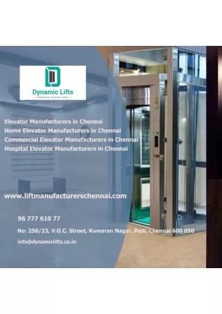 Hospital Elevator Manufacturers in Chennai