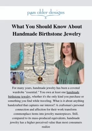 What You Should Know About Handmade Birthstone Jewelry