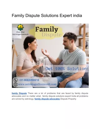 Family Dispute Solutions Expert india