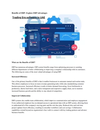 benefits of erp explore erp advantages