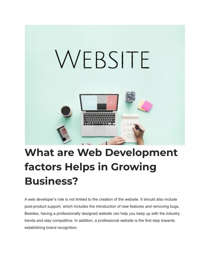 what are web development factors helps in growing