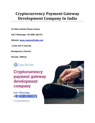 cryptocurrency payment gateway development
