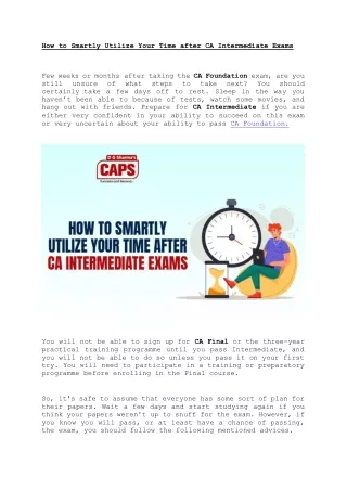 how to smartly utilize your time after