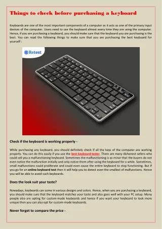 things to check before purchasing a keyboard