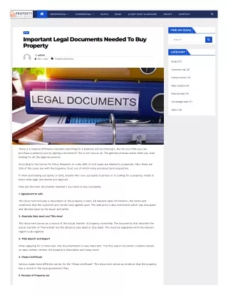 Important Legal Documents Needed To Buy Property
