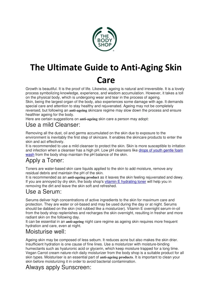 the ultimate guide to anti aging skin care growth