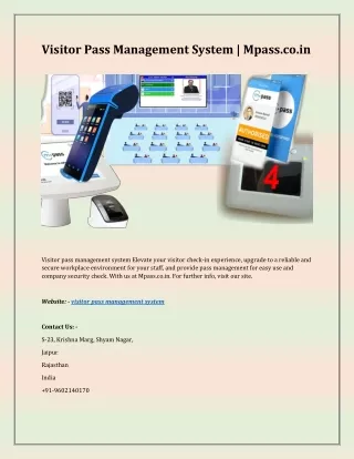 visitor pass management system mpass co in