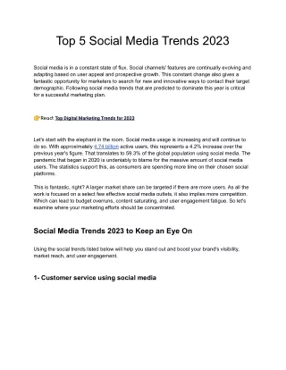 Top 5 Social Media Trends 2023