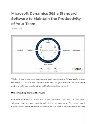 microsoft dynamics 365 a standard software