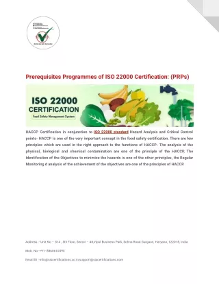 Prerequisites Programmes of ISO 37001 Certification_ (PRPs)