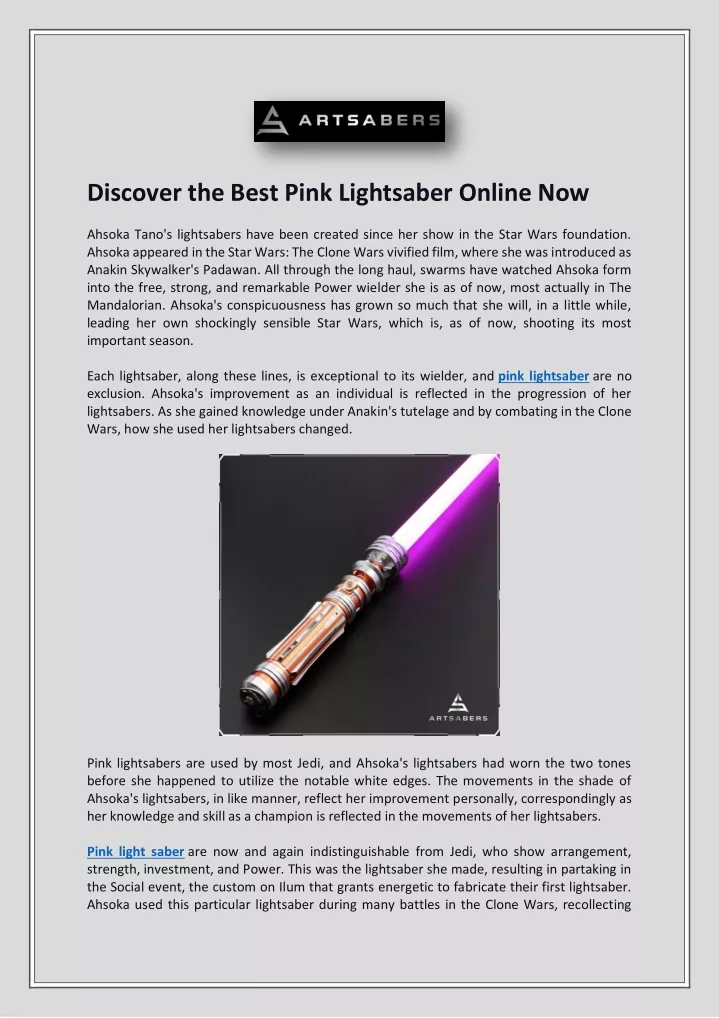 discover the best pink lightsaber online