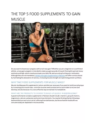 THE TOP 5 FOOD SUPPLEMENTS TO GAIN MUSCLE