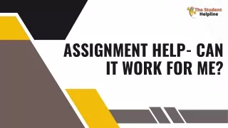 Assignment Help- can it work for me