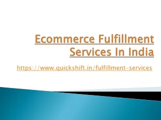 ecommerce fulfillment services in india