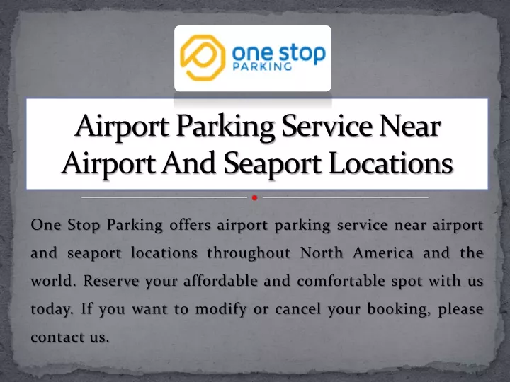 airport parking service near airport and seaport locations